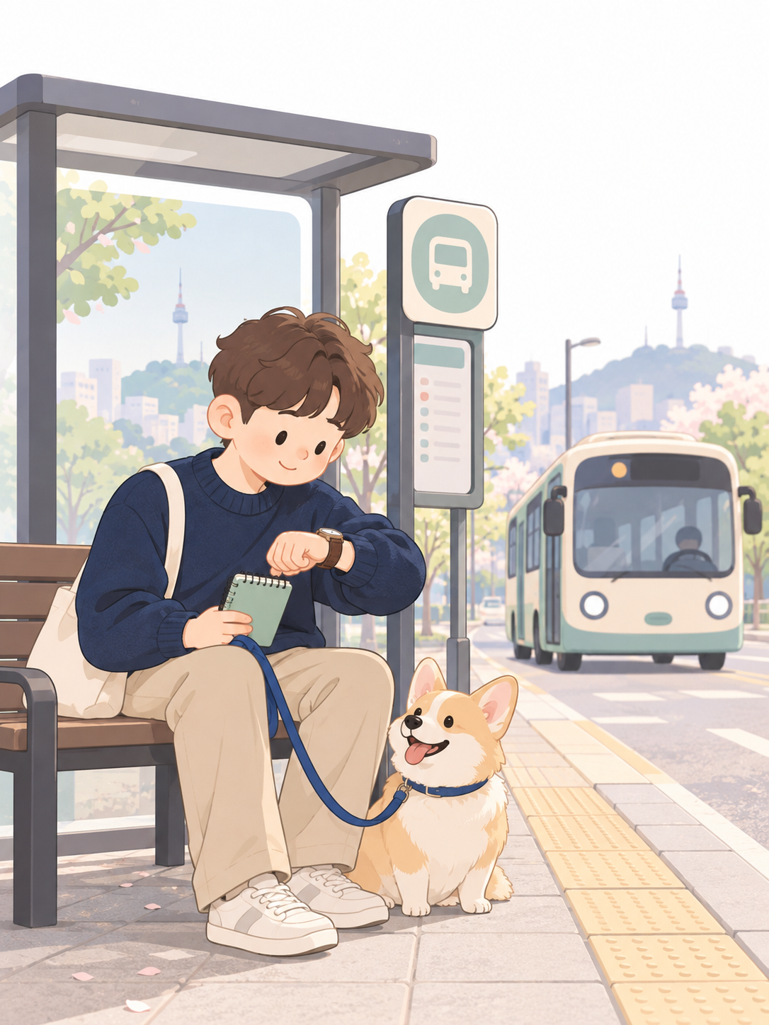NowLeave 서비스 소개 콘셉트 일러스트