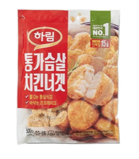 하림 통가슴살 치킨너겟(500g) 실물 상품 이미지