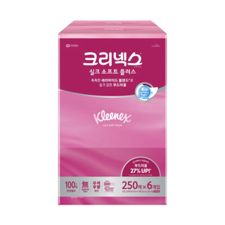 크리넥스 실크소프트 미용티슈(250매*6입) 실물 상품 이미지