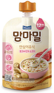 맘마밀 안심이유식 표고버섯과소고기(100g) 실물 상품 이미지