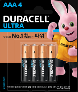 듀라셀 울트라 알카라인 건전지 AAA(4개입) 실물 상품 이미지