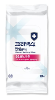 크리넥스 안심물티슈 캡형(60매) 실물 상품 이미지