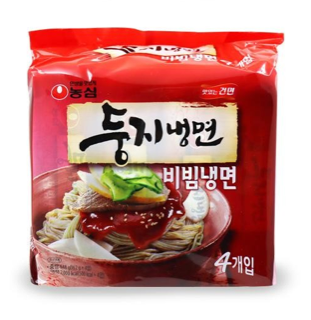 농심 둥지냉면 비빔냉면(4개입) 실물 상품 이미지