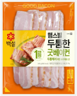 백설 햄스빌 두툼한 굿베이컨(340g) 실물 상품 이미지