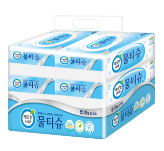 깨끗한나라 물티슈 캡형(70매*6개입) 실물 상품 이미지
